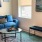 Living room with blue couch